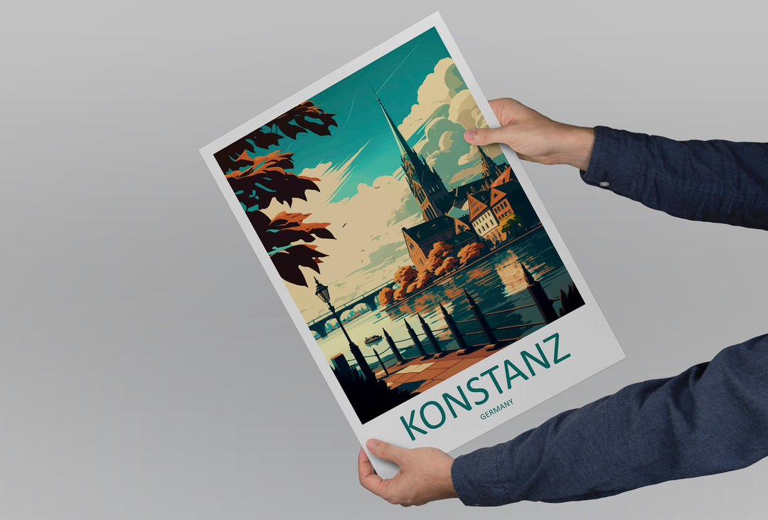 Konstanz Travel Print Wall Art Konstanz Wall Hanging Home Décor Konstanz Gift Art Lovers Germany Art Lover Gift Konstanz Art Travel Gift