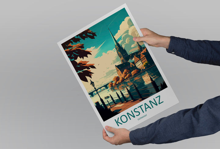 Konstanz Travel Print Wall Art Konstanz Wall Hanging Home Décor Konstanz Gift Art Lovers Germany Art Lover Gift Konstanz Art Travel Gift