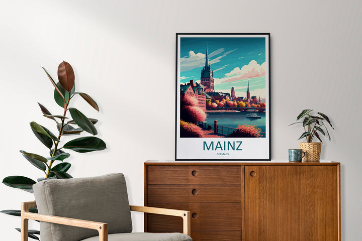 Mainz Travel Print Wall Art Mainz Wall Hanging Home Décor Mainz Gift Art Lovers Germany Art Lover Gift Mainz Art Travel Gift Mainz Germany