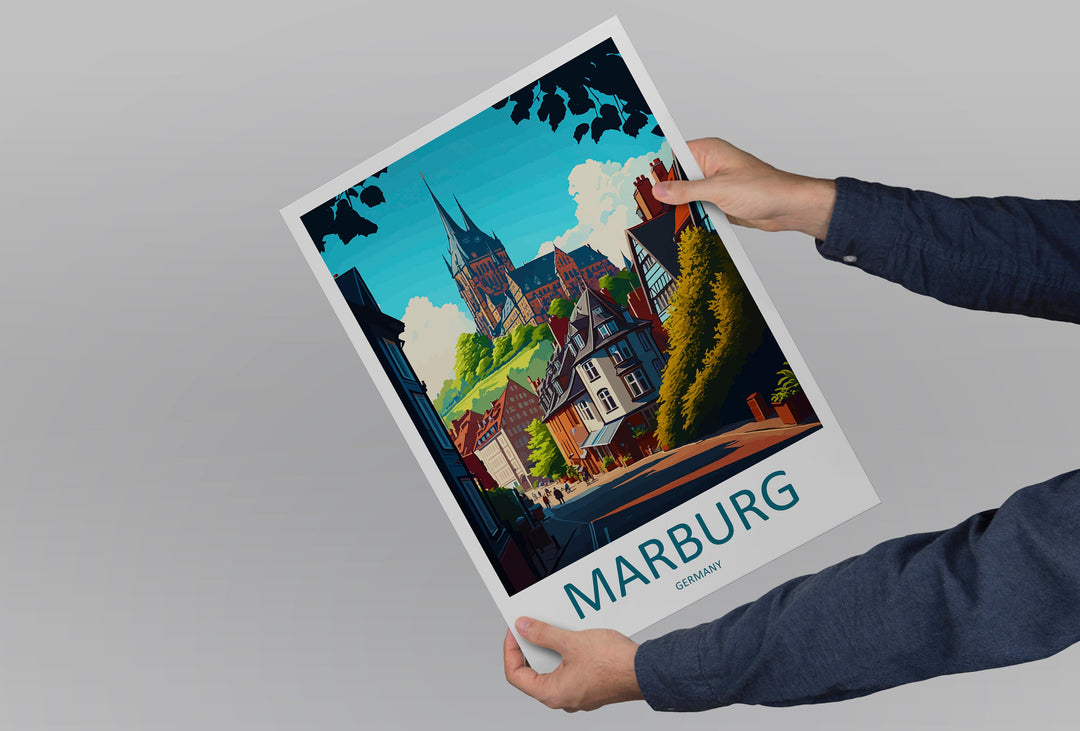 Marburg Travel Print Wall Art Marburg Wall Hanging Home Décor Marburg Gift Art Lovers Germany Art Lover Gift Marburg Art Travel Gift