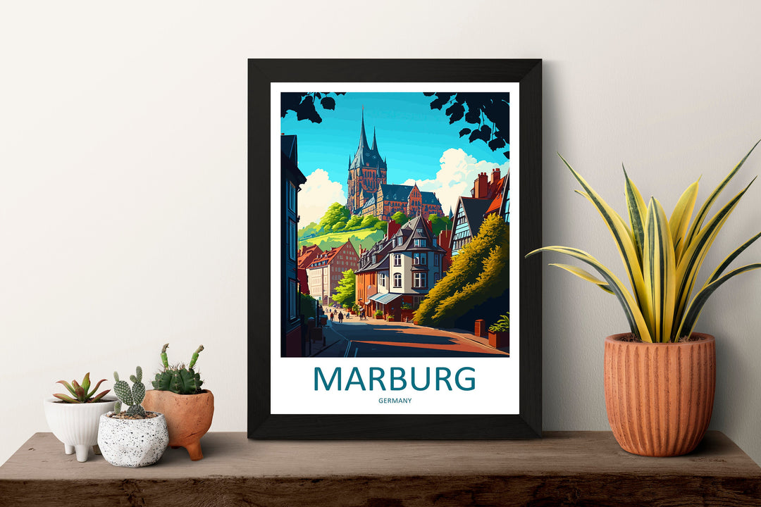 Marburg Travel Print Wall Art Marburg Wall Hanging Home Décor Marburg Gift Art Lovers Germany Art Lover Gift Marburg Art Travel Gift