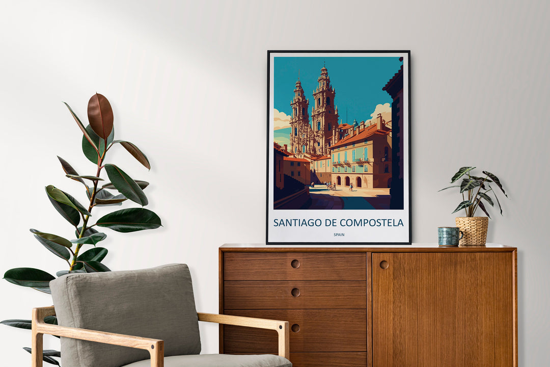 Santiago de Compostela Travel Print Wall Art Santiago de Compostela Wall Hanging Home Décor Santiago de Compostela Gift Art Lovers Spain Art