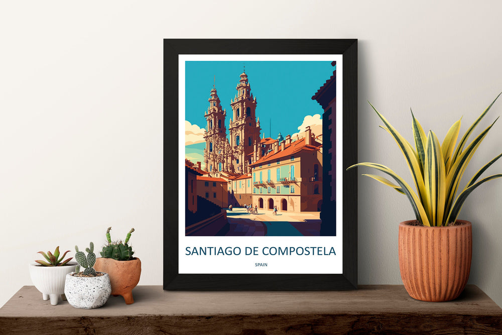 Santiago de Compostela Travel Print Wall Art Santiago de Compostela Wall Hanging Home Décor Santiago de Compostela Gift Art Lovers Spain Art