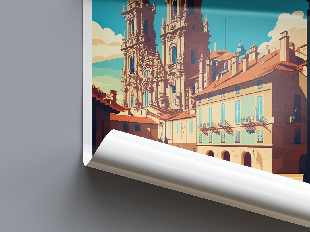 Santiago de Compostela Travel Print Wall Art Santiago de Compostela Wall Hanging Home Décor Santiago de Compostela Gift Art Lovers Spain Art