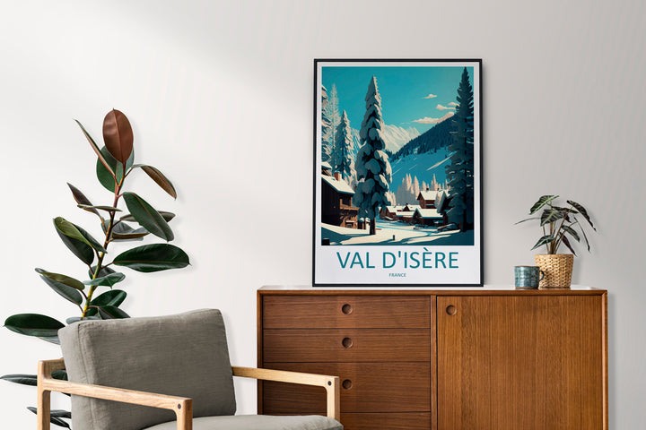 Val d'isere Travel Print Wall Art Val d'isere Wall Hanging Home Décor Val d'isere Gift Art Lovers Ski Art Lover Gift Val d'isere Print Ski