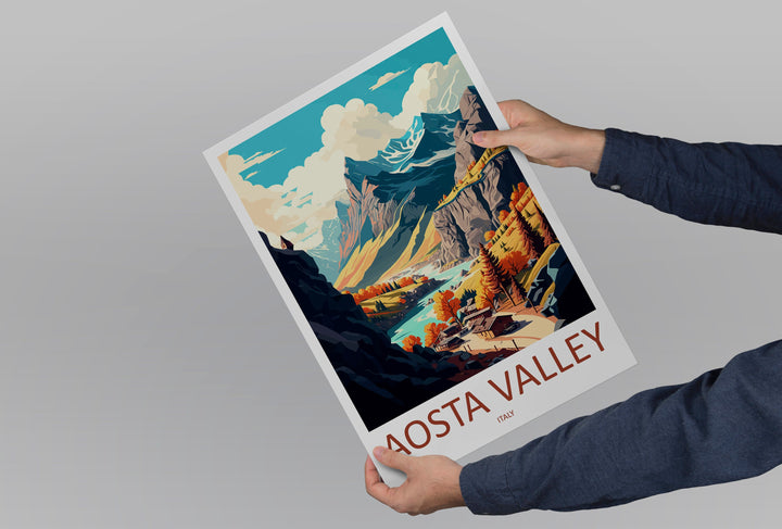 Aosta Valley Travel Print Wall Art Aosta Valley Wall Hanging Home Décor Aosta Valley Gift Art Lovers Italy Art Lover Gift Aosta Valley Print