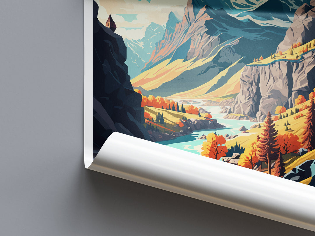 Aosta Valley Travel Print Wall Art Aosta Valley Wall Hanging Home Décor Aosta Valley Gift Art Lovers Italy Art Lover Gift Aosta Valley Print