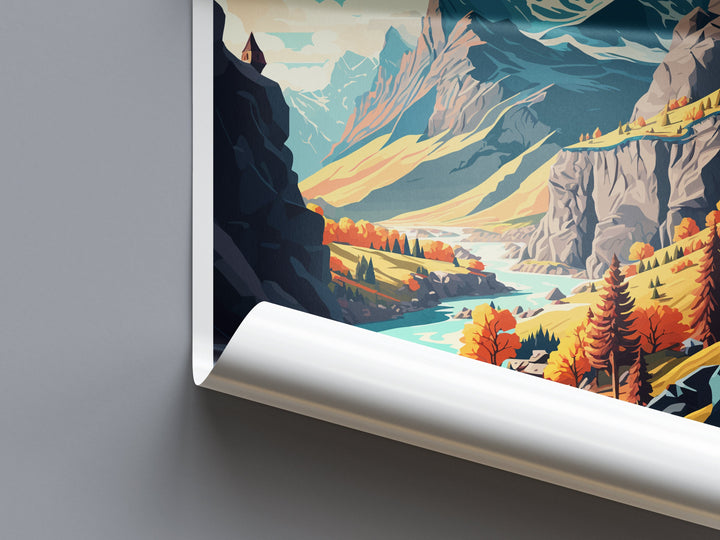 Aosta Valley Travel Print Wall Art Aosta Valley Wall Hanging Home Décor Aosta Valley Gift Art Lovers Italy Art Lover Gift Aosta Valley Print