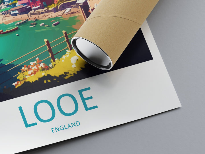 Looe Travel Print Wall Art Looe Wall Hanging Home Décor Looe Gift Art Lovers England Art Lover Gift Looe Travel Décor Looe Poster