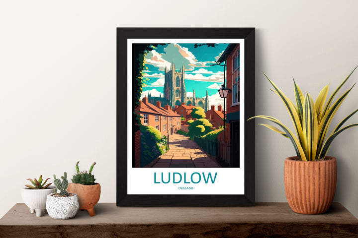 Ludlow Travel Print Wall Art Ludlow Wall Hanging Home Décor Ludlow Gift Art Lovers England Art Lover Gift Ludlow Travel Décor Ludlow Poster