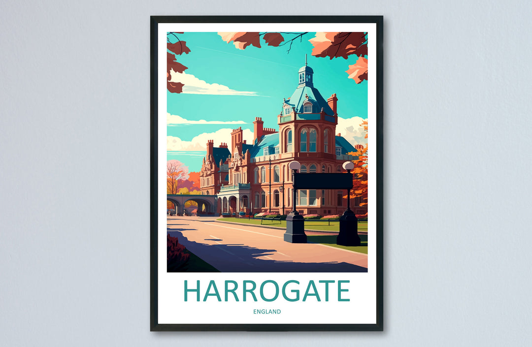 Harrogate Travel Print Wall Art Harrogate Wall Hanging Home Décor Harrogate Gift Art Lovers England Art Lover Gift Harrogate Travel Gift