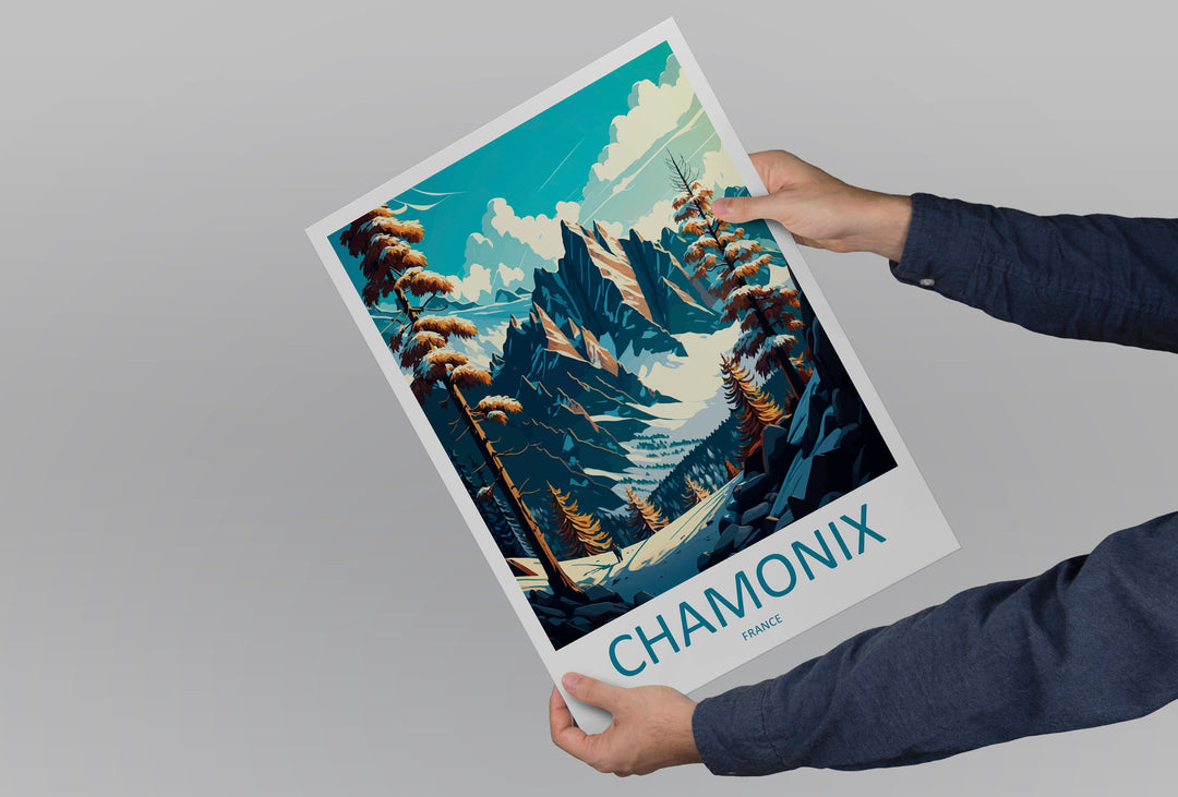 Chamonix Travel Print Wall Art Chamonix Wall Hanging Home Décor Chamonix Gift Art Lovers Ski Art Lover Gift Chamonix Print Skiing Artwork