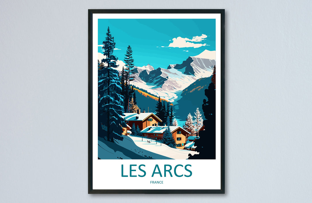 Les Arcs Travel Print Wall Art Les Arcs Wall Hanging Home Décor Les Arcs Gift Art Lovers Ski Art Lover Gift Les Arcs Print Skiing Les Arcs