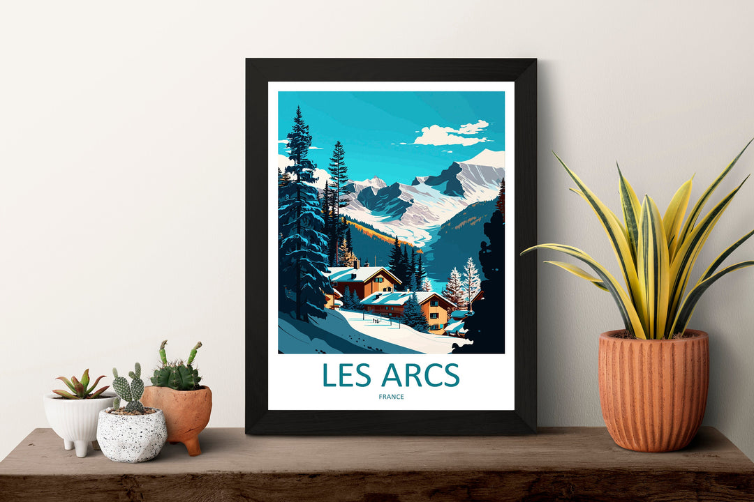 Les Arcs Travel Print Wall Art Les Arcs Wall Hanging Home Décor Les Arcs Gift Art Lovers Ski Art Lover Gift Les Arcs Print Skiing Les Arcs