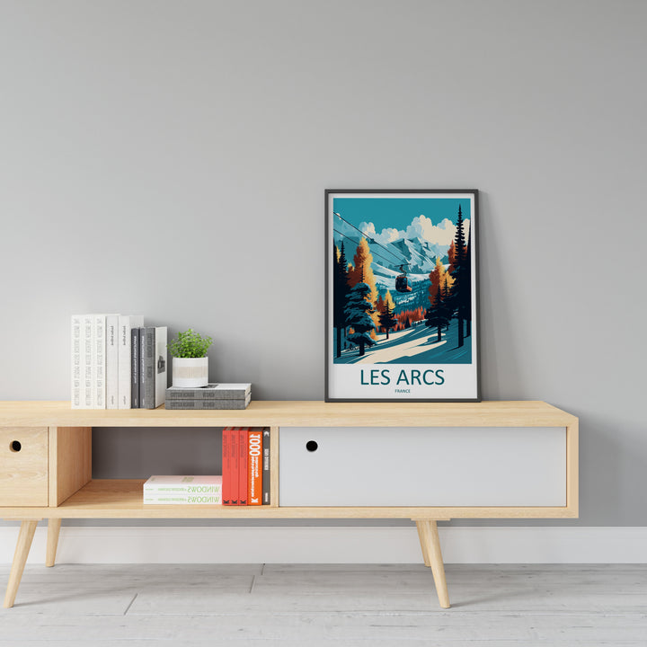 Les Arcs Travel Print Wall Art Les Arcs Wall Hanging Home Décor Les Arcs Gift Art Lovers Ski Art Lover Gift Les Arcs Print Skiing Les Arcs