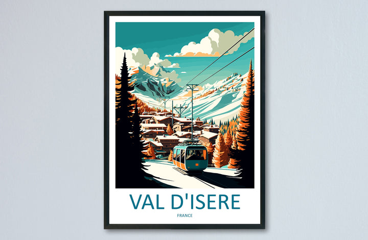 Val d'isere Travel Print Wall Art Val d'isere Wall Hanging Home Décor Val d'isere Gift Art Lovers Ski Art Lover Gift Val d'isere Print Ski