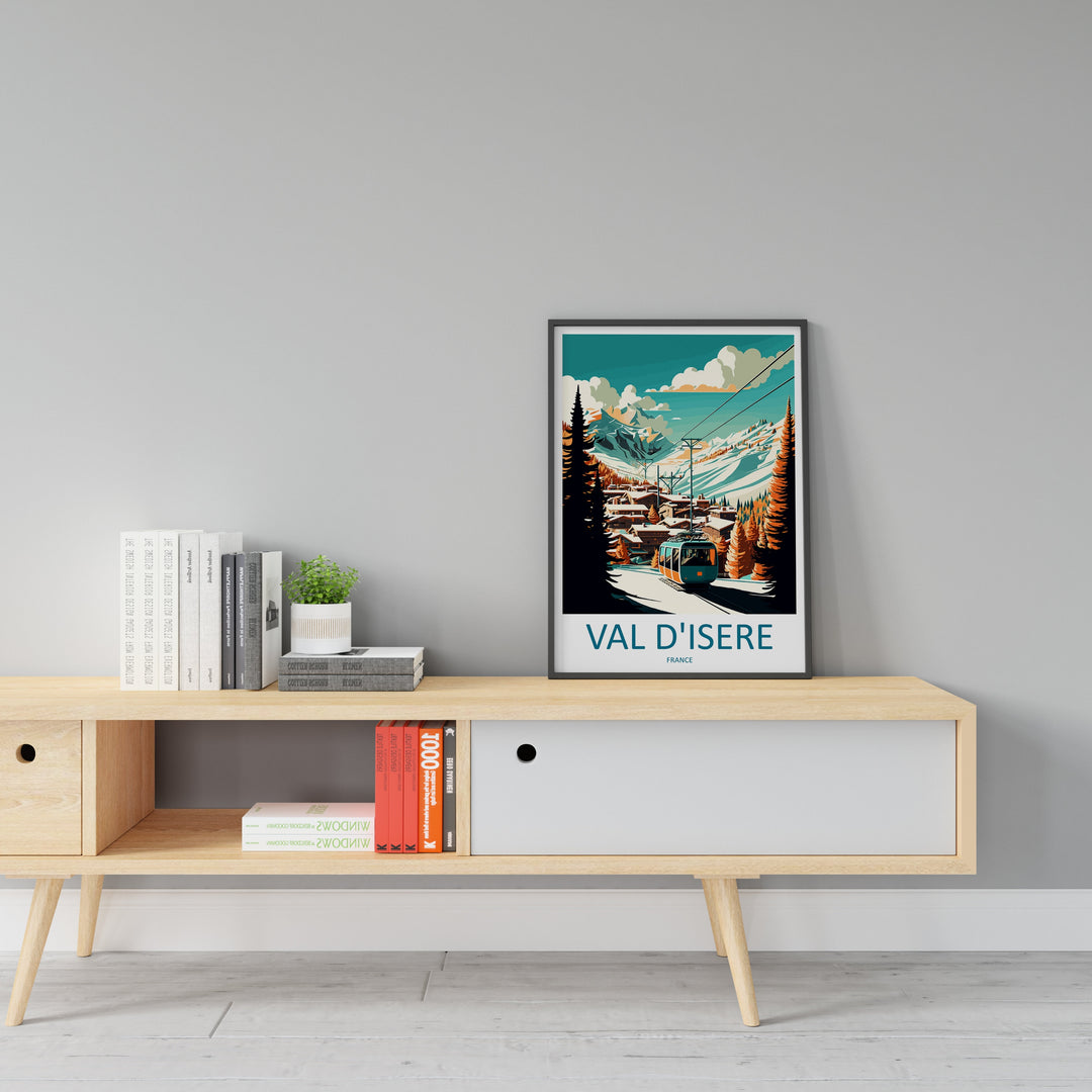 Val d'isere Travel Print Wall Art Val d'isere Wall Hanging Home Décor Val d'isere Gift Art Lovers Ski Art Lover Gift Val d'isere Print Ski