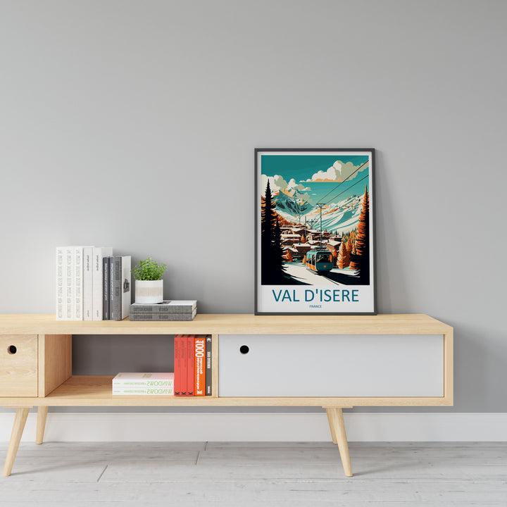 Val d'isere Travel Print Wall Art Val d'isere Wall Hanging Home Décor Val d'isere Gift Art Lovers Ski Art Lover Gift Val d'isere Print Ski
