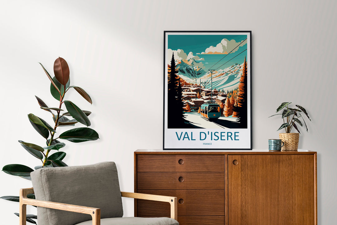 Val d'isere Travel Print Wall Art Val d'isere Wall Hanging Home Décor Val d'isere Gift Art Lovers Ski Art Lover Gift Val d'isere Print Ski