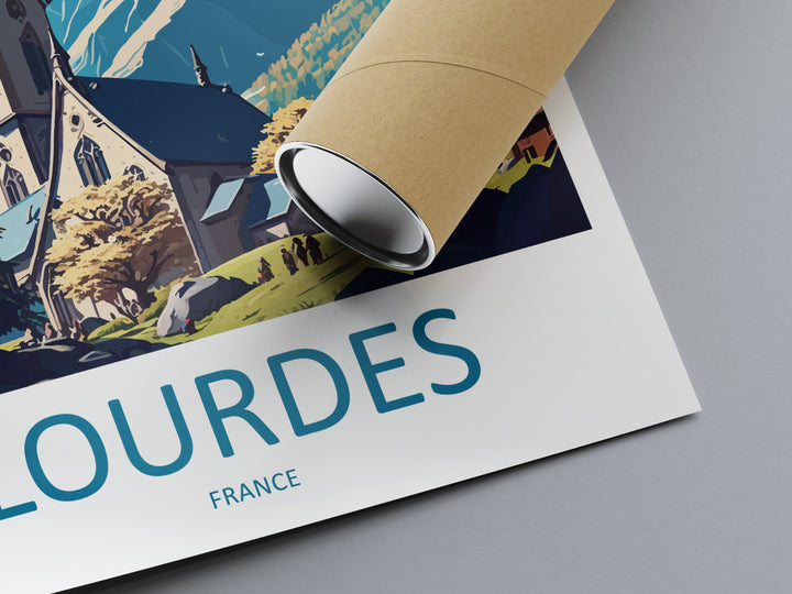 Lourdes Travel Print Wall Art Lourdes Wall Hanging Home Décor Lourdes Gift Art Lovers France Art Lover Gift Lourdes Print France Artwork
