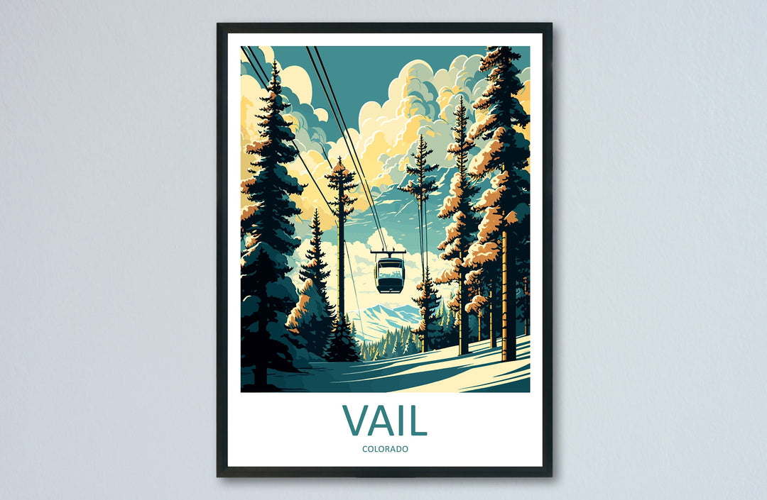 Vail Ski Resort Travel Print Wall Art Vail Ski Resort Wall Hanging Home Décor Vail Gift Art Lovers Ski Art Lover Gift Vail Print Skiing