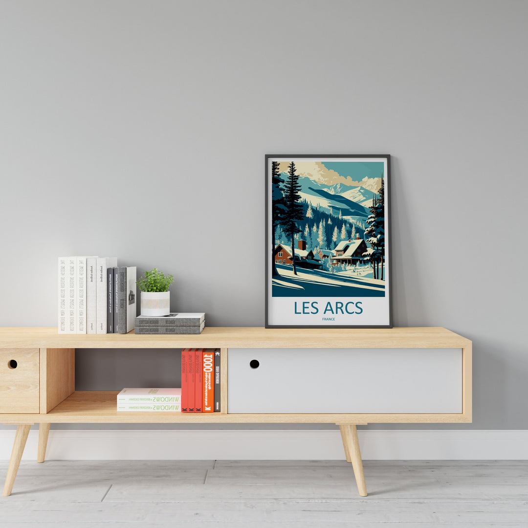 Les Arcs Travel Print Wall Art Les Arcs Wall Hanging Home Décor Les Arcs Gift Art Lovers Ski Art Lover Gift Les Arcs Print Skiing Poster