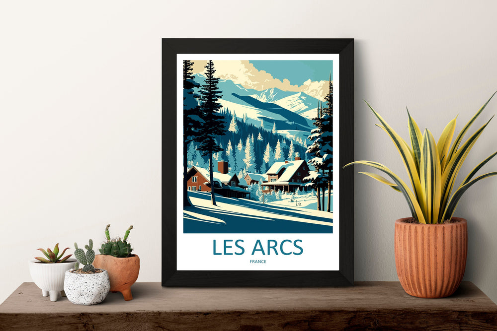 Les Arcs Travel Print Wall Art Les Arcs Wall Hanging Home Décor Les Arcs Gift Art Lovers Ski Art Lover Gift Les Arcs Print Skiing Poster