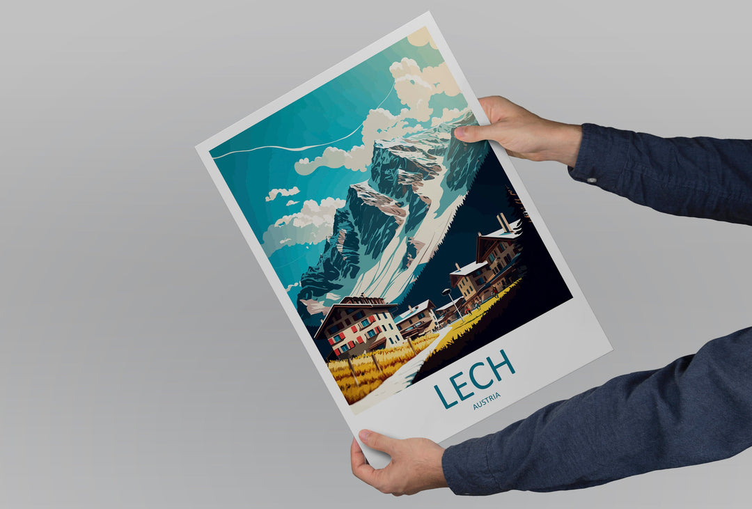 Lech Travel Print Wall Art Lech Wall Hanging Home Décor Lech Gift Art Lovers Austria Art Lover Gift Lech Travel Poster Lech Wall Poster