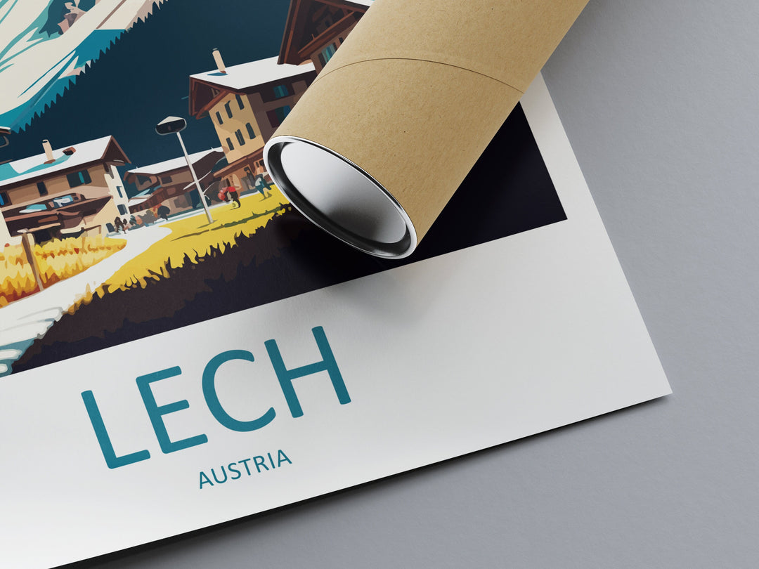 Lech Travel Print Wall Art Lech Wall Hanging Home Décor Lech Gift Art Lovers Austria Art Lover Gift Lech Travel Poster Lech Wall Poster
