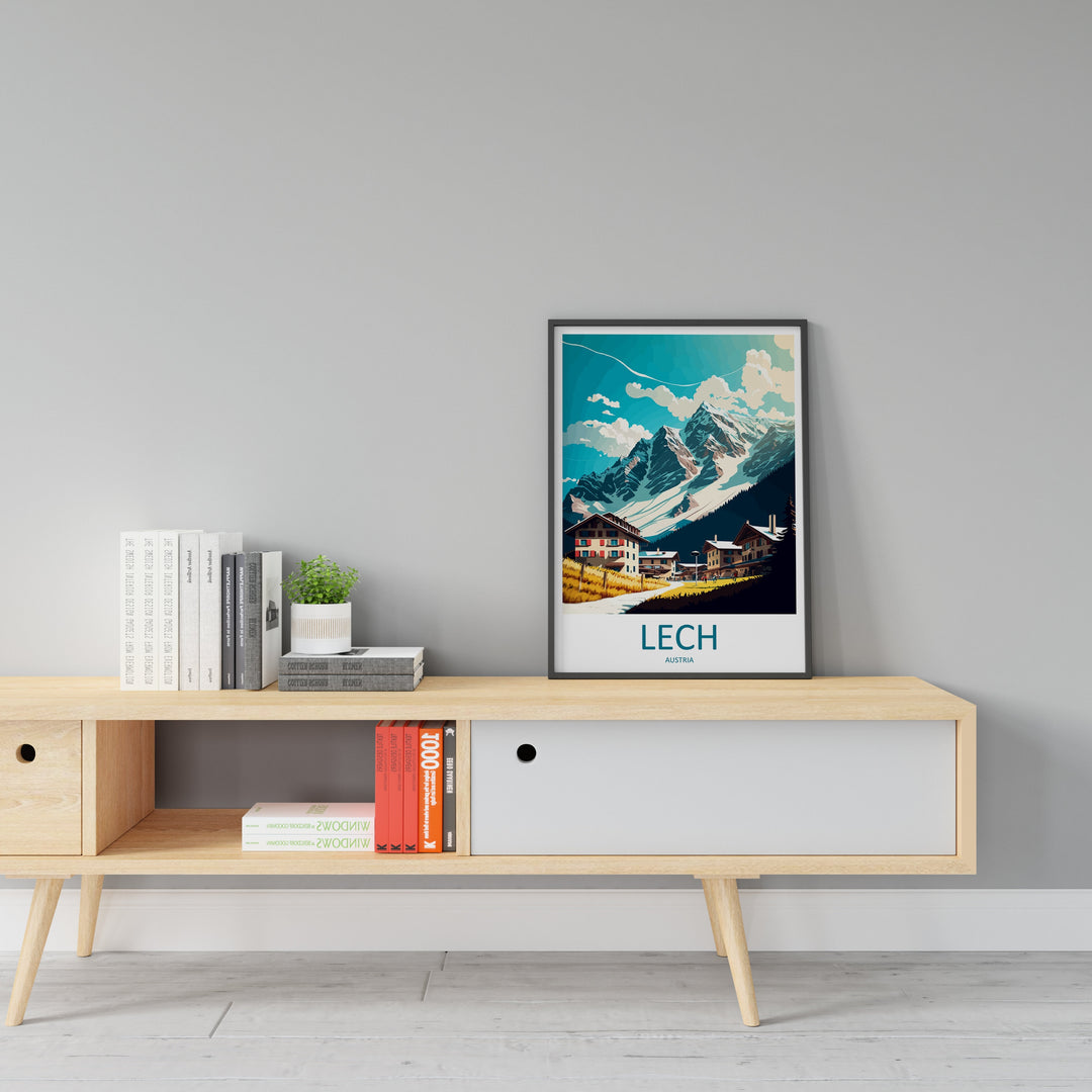 Lech Travel Print Wall Art Lech Wall Hanging Home Décor Lech Gift Art Lovers Austria Art Lover Gift Lech Travel Poster Lech Wall Poster