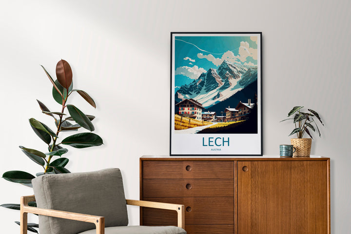 Lech Travel Print Wall Art Lech Wall Hanging Home Décor Lech Gift Art Lovers Austria Art Lover Gift Lech Travel Poster Lech Wall Poster