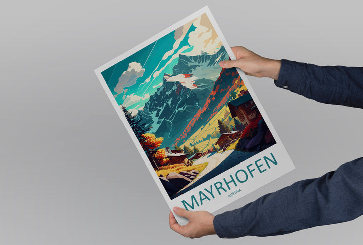 Mayrhofen Travel Print Wall Art Mayrhofen Wall Hanging Home Décor Mayrhofen Gift Art Lovers Austria Art Lover Gift Mayrhofen Travel Poster