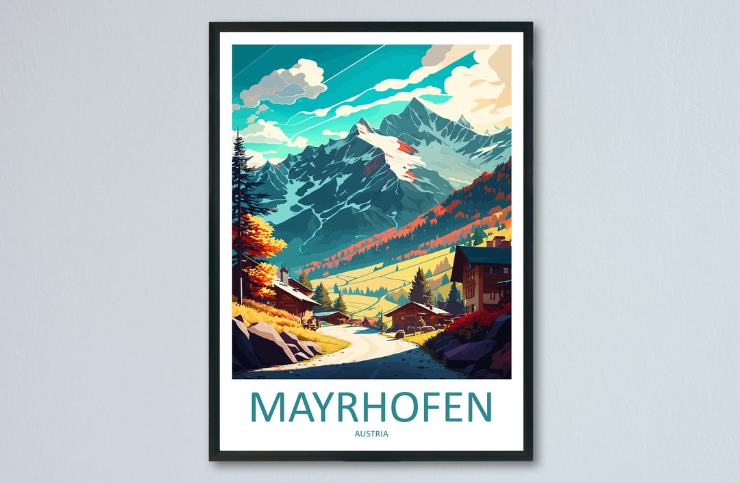 Mayrhofen Travel Print Wall Art Mayrhofen Wall Hanging Home Décor Mayrhofen Gift Art Lovers Austria Art Lover Gift Mayrhofen Travel Poster