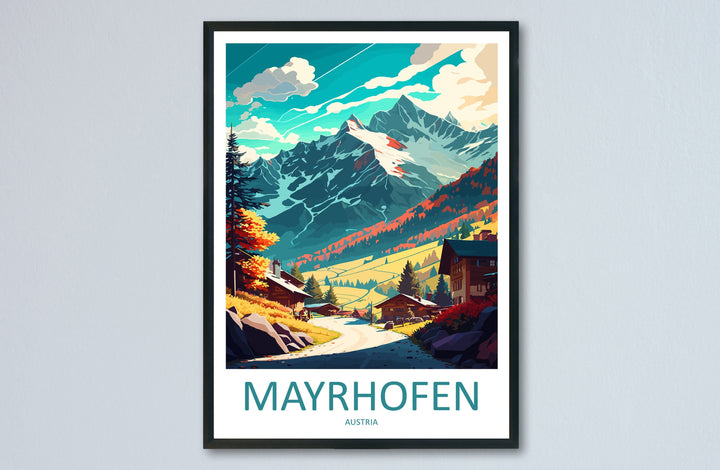 Mayrhofen Travel Print Wall Art Mayrhofen Wall Hanging Home Décor Mayrhofen Gift Art Lovers Austria Art Lover Gift Mayrhofen Travel Poster
