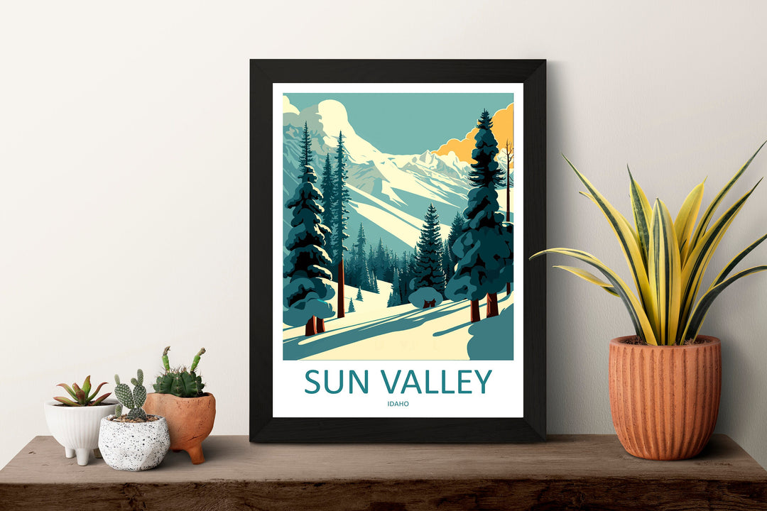 Sun Valley Travel Print Wall Art Sun Valley Wall Hanging Home Décor Sun Valley Gift Art Lovers Ski Art Lover Gift Sun Valley Print Skiing