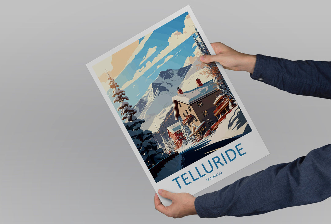 Telluride Travel Print Wall Art Telluride Wall Hanging Home Décor Telluride Gift Art Lovers Ski Art Lover Gift Telluride Print Skiing Art