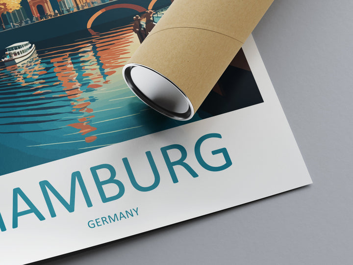 Hamburg Travel Print Wall Art Hamburg Wall Hanging Home Décor Hamburg Gift Art Lovers Germany Art Lover Gift Hamburg Wall Décor Print Gift