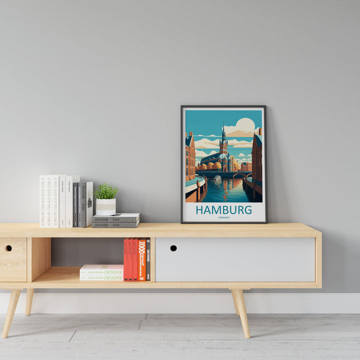 Hamburg Travel Print Wall Art Hamburg Wall Hanging Home Décor Hamburg Gift Art Lovers Germany Art Lover Gift Hamburg Wall Décor Print Gift