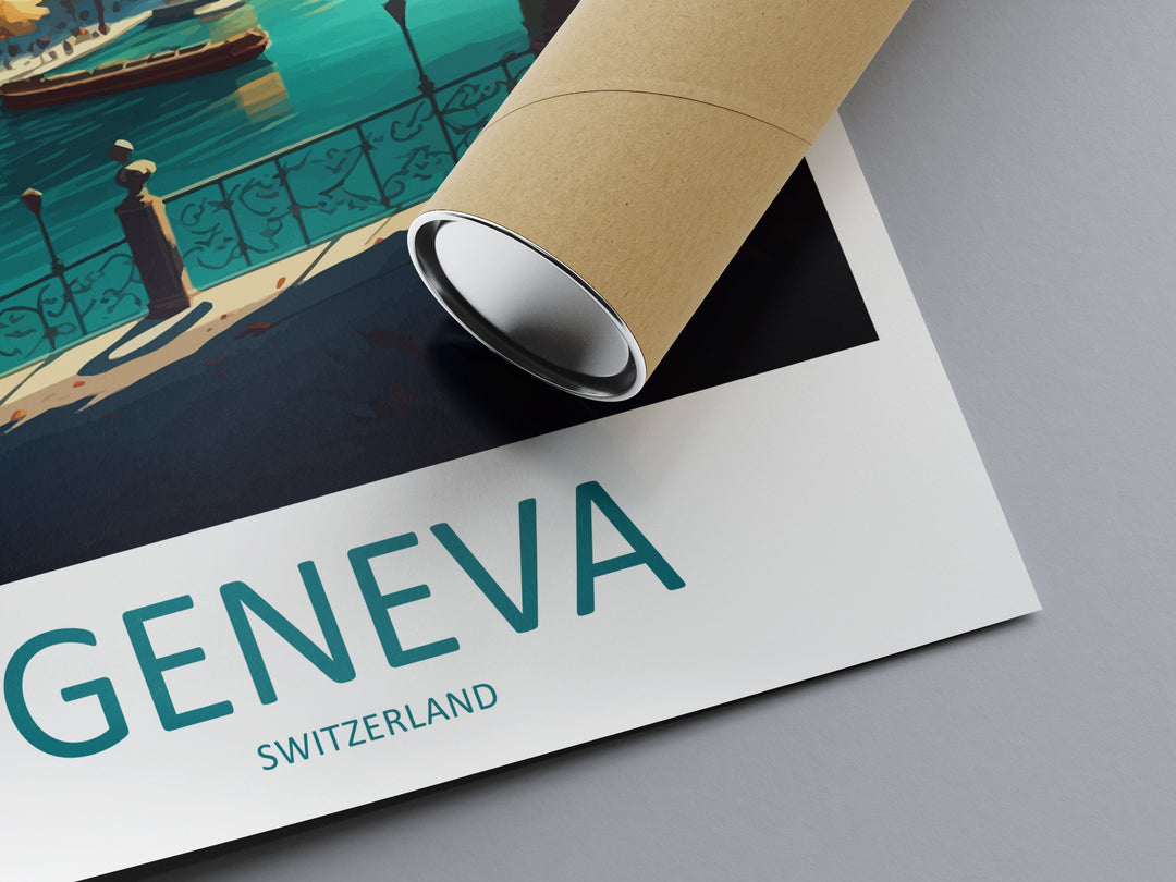 Geneva Travel Print Wall Art Geneva Wall Hanging Home Décor Geneva Gift Art Lovers Switzerland Art Lover Gift Geneva Travel Art