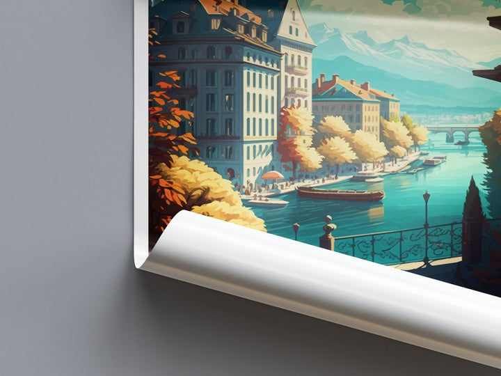 Geneva Travel Print Wall Art Geneva Wall Hanging Home Décor Geneva Gift Art Lovers Switzerland Art Lover Gift Geneva Travel Art