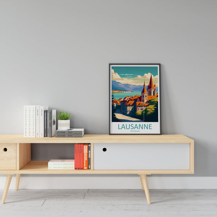 Lausanne Travel Print Wall Art Lausanne Wall Hanging Home Décor Lausanne Gift Art Lovers Switzerland Art Lover Gift Lausanne Travel Art