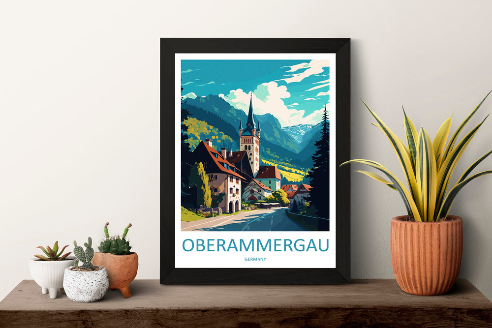 Oberammergau Travel Print Wall Art Oberammergau Wall Hanging Home Décor Oberammergau Gift Art Lovers Germany Art Lover Gift Oberammergau Art