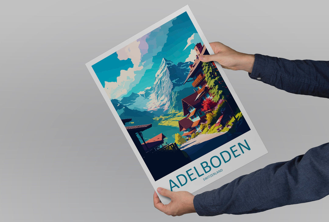 Adelboden Travel Print Wall Art Adelboden Wall Hanging Home Décor Adelboden Gift Art Lovers Switzerland Art Lover Gift Adelboden Travel Art