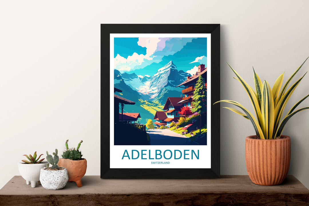 Adelboden Travel Print Wall Art Adelboden Wall Hanging Home Décor Adelboden Gift Art Lovers Switzerland Art Lover Gift Adelboden Travel Art