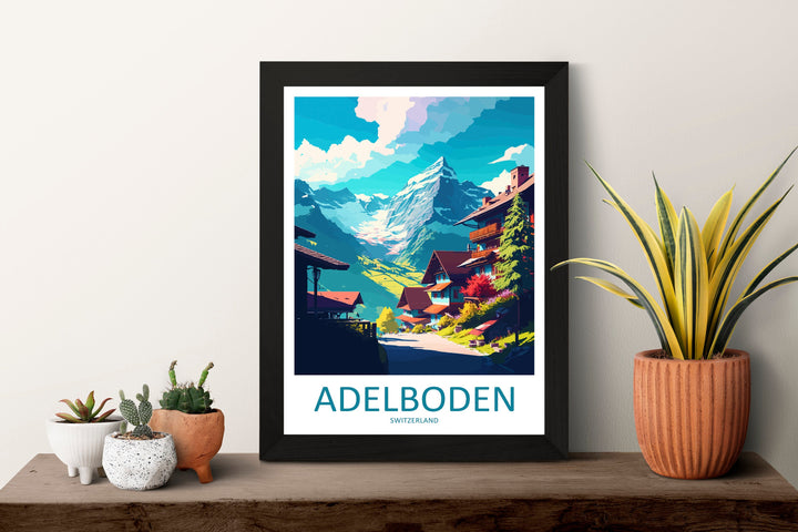 Adelboden Travel Print Wall Art Adelboden Wall Hanging Home Décor Adelboden Gift Art Lovers Switzerland Art Lover Gift Adelboden Travel Art