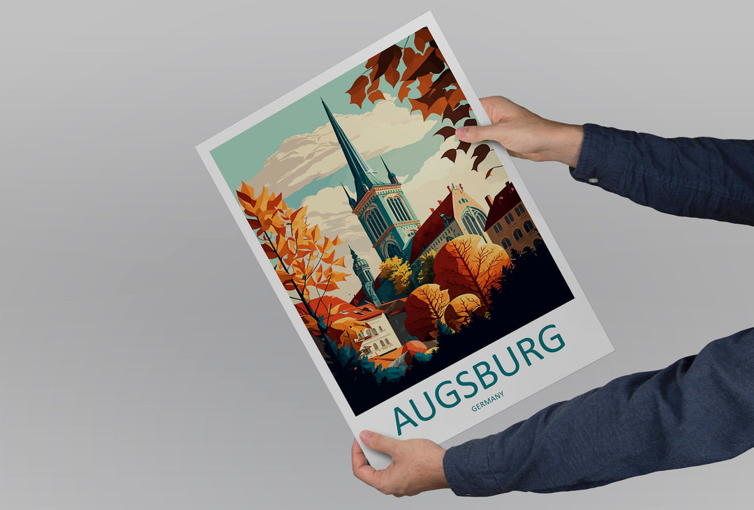 Augsburg Travel Print Wall Art Augsburg Wall Hanging Home Décor Augsburg Gift Art Lovers Germany Art Lover Gift Augsburg Art Travel Gift