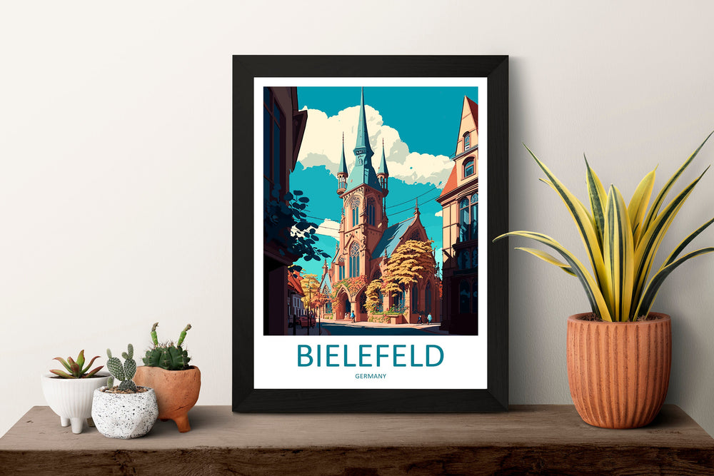 Bielefeld Travel Print Wall Art Bielefeld Wall Hanging Home Décor Bielefeld Gift Art Lovers Germany Art Lover Gift Bielefeld Art Travel Gift