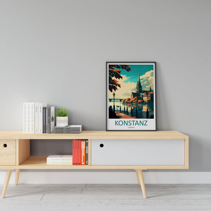 Konstanz Travel Print Wall Art Konstanz Wall Hanging Home Décor Konstanz Gift Art Lovers Germany Art Lover Gift Konstanz Art Travel Gift