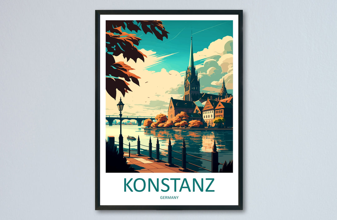 Konstanz Travel Print Wall Art Konstanz Wall Hanging Home Décor Konstanz Gift Art Lovers Germany Art Lover Gift Konstanz Art Travel Gift