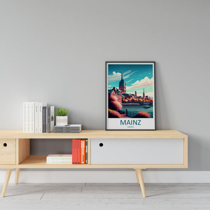 Mainz Travel Print Wall Art Mainz Wall Hanging Home Décor Mainz Gift Art Lovers Germany Art Lover Gift Mainz Art Travel Gift Mainz Germany